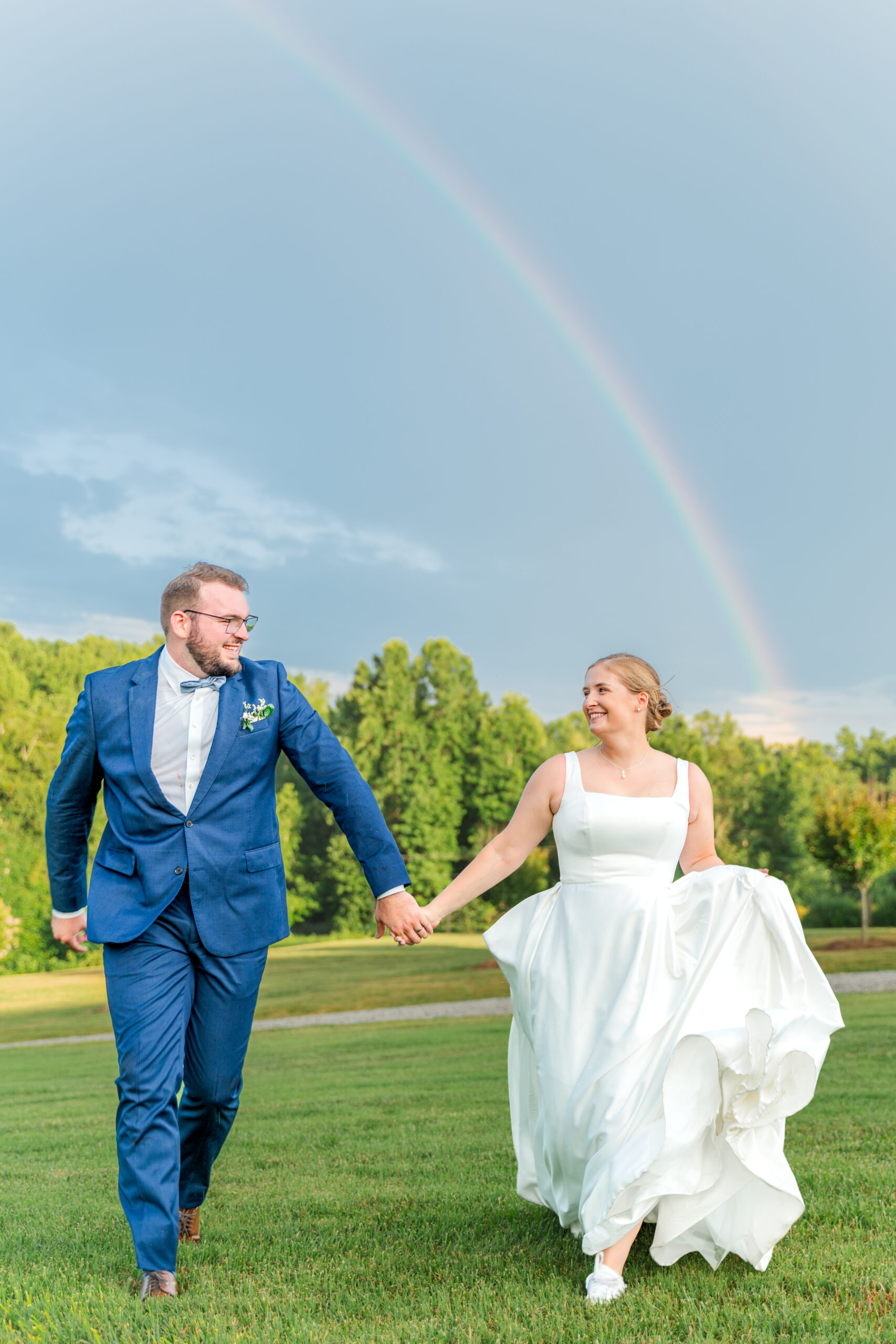wedding rainbow photo during reception at the fields at skycrest