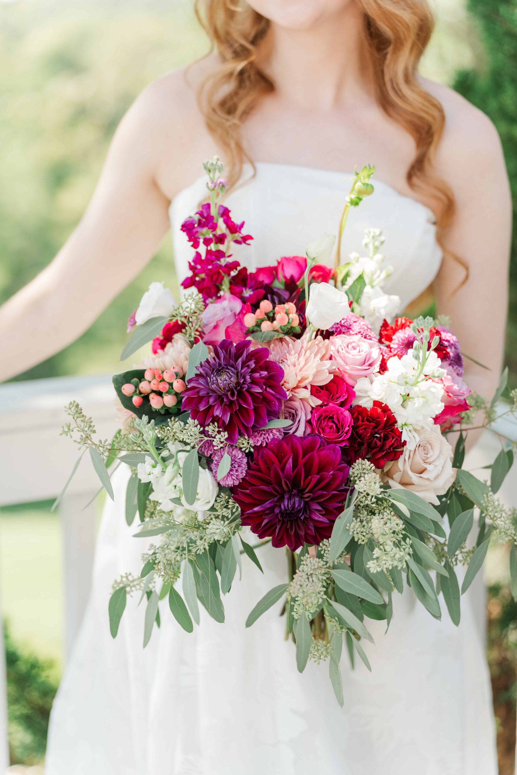Bridal bouquet with rustic charm at Olde Beau Resort