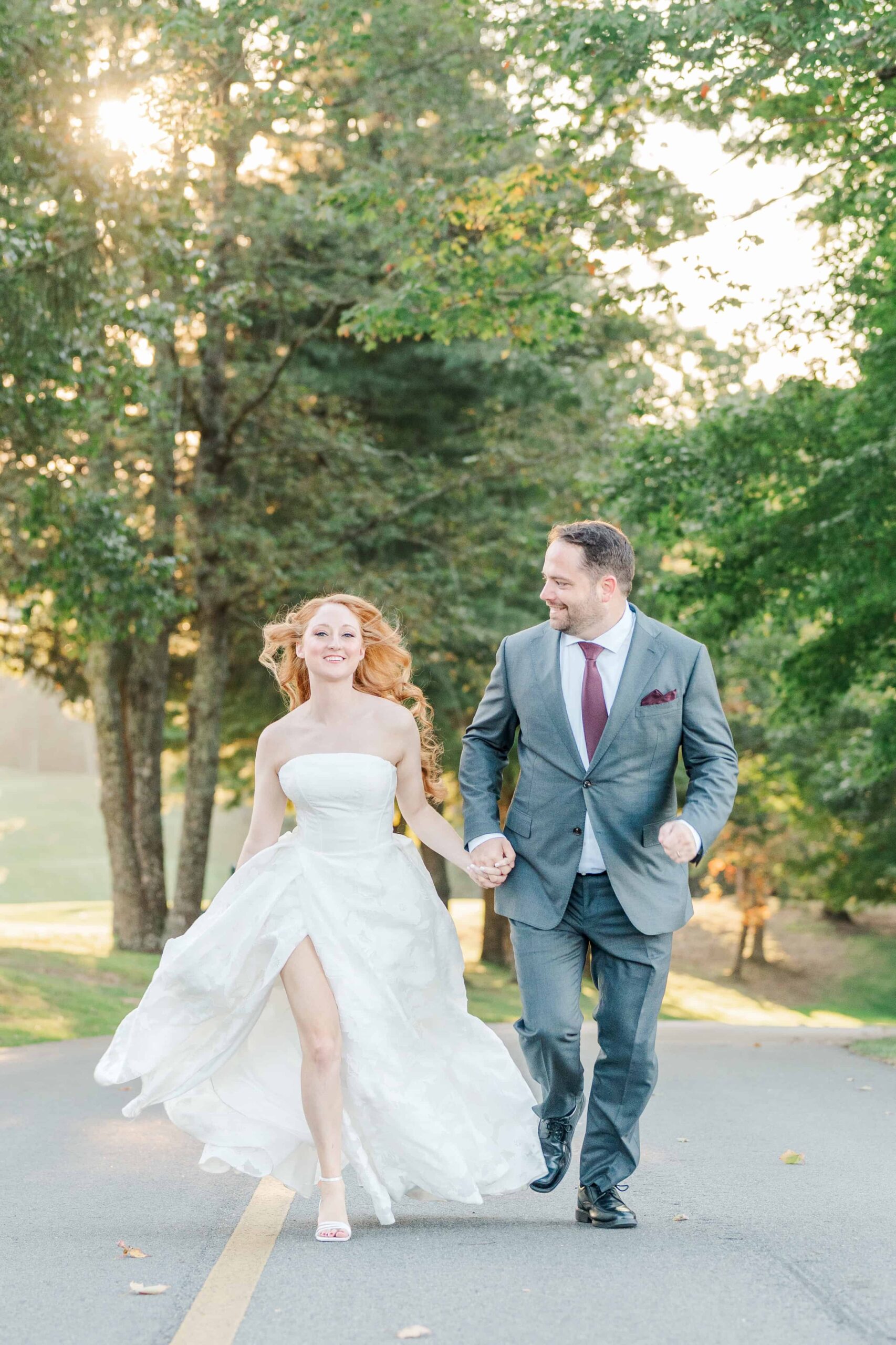 Caroline and Derek during Olde Beau Resort & Golf Club wedding photography at golden hour