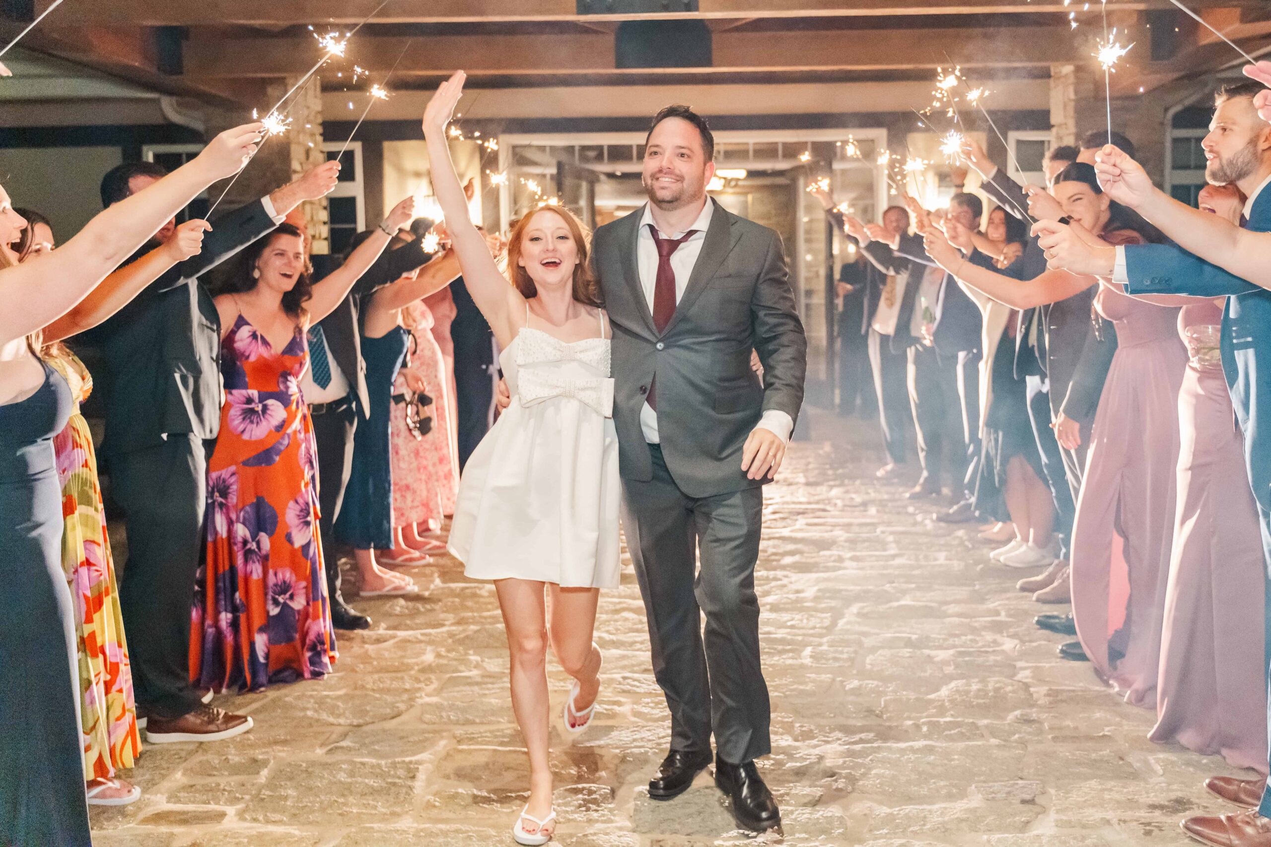 Sparkler exit captured in Olde Beau Resort & Golf Club wedding photography gallery