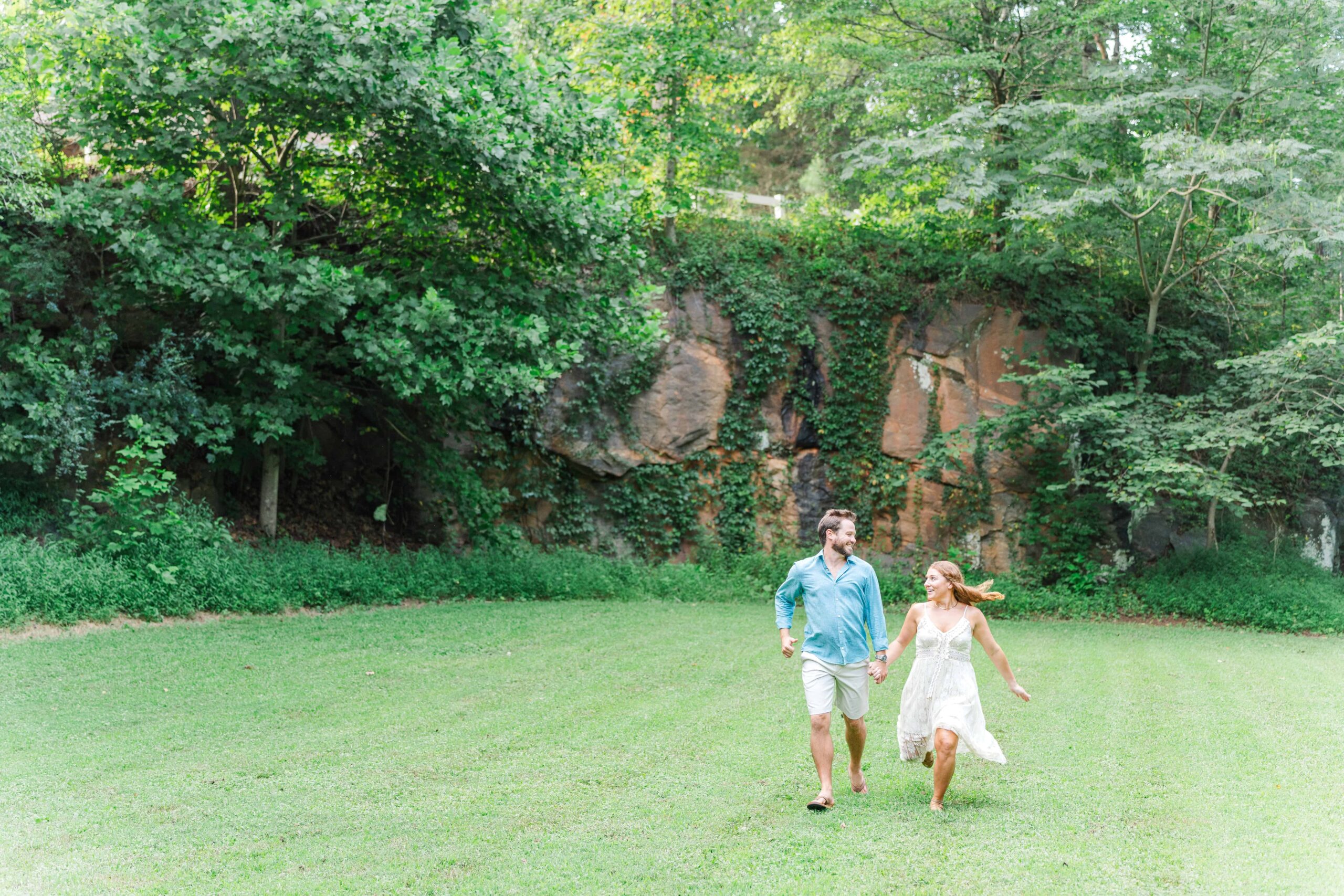 Adventure engagement photos at McGalliard Falls inspired by The Notebook