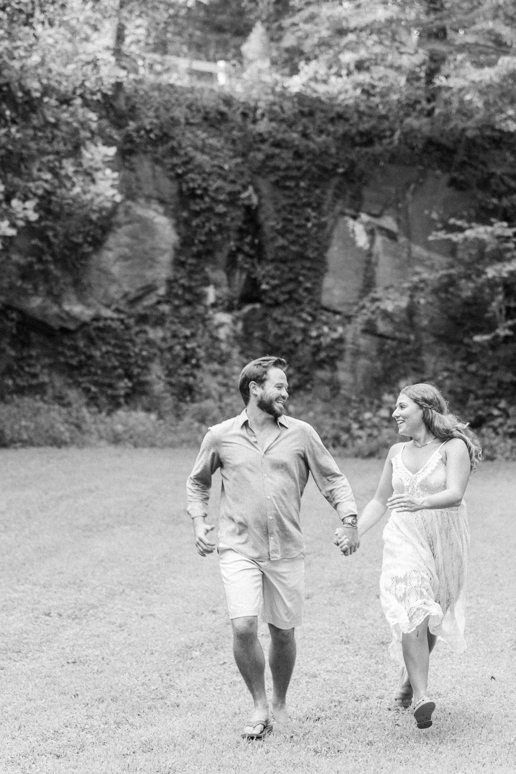 North Carolina couple’s first time visiting McGalliard Falls for outdoor engagement
