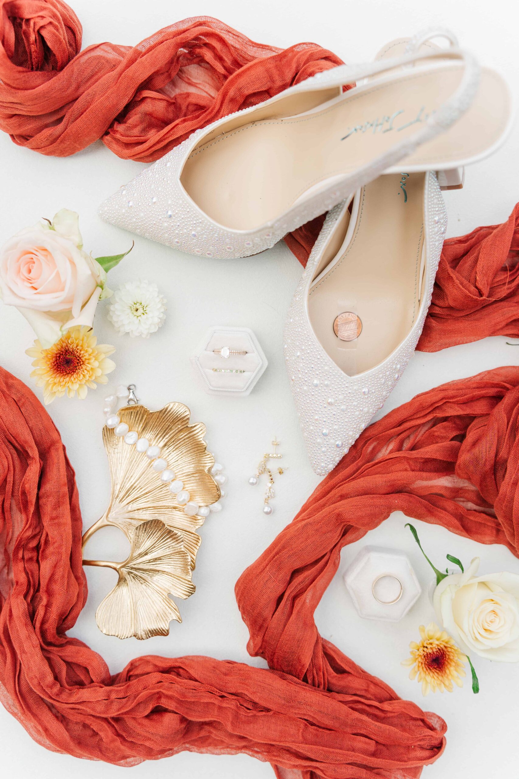 wedding details and flat lay at Catawba falls events 