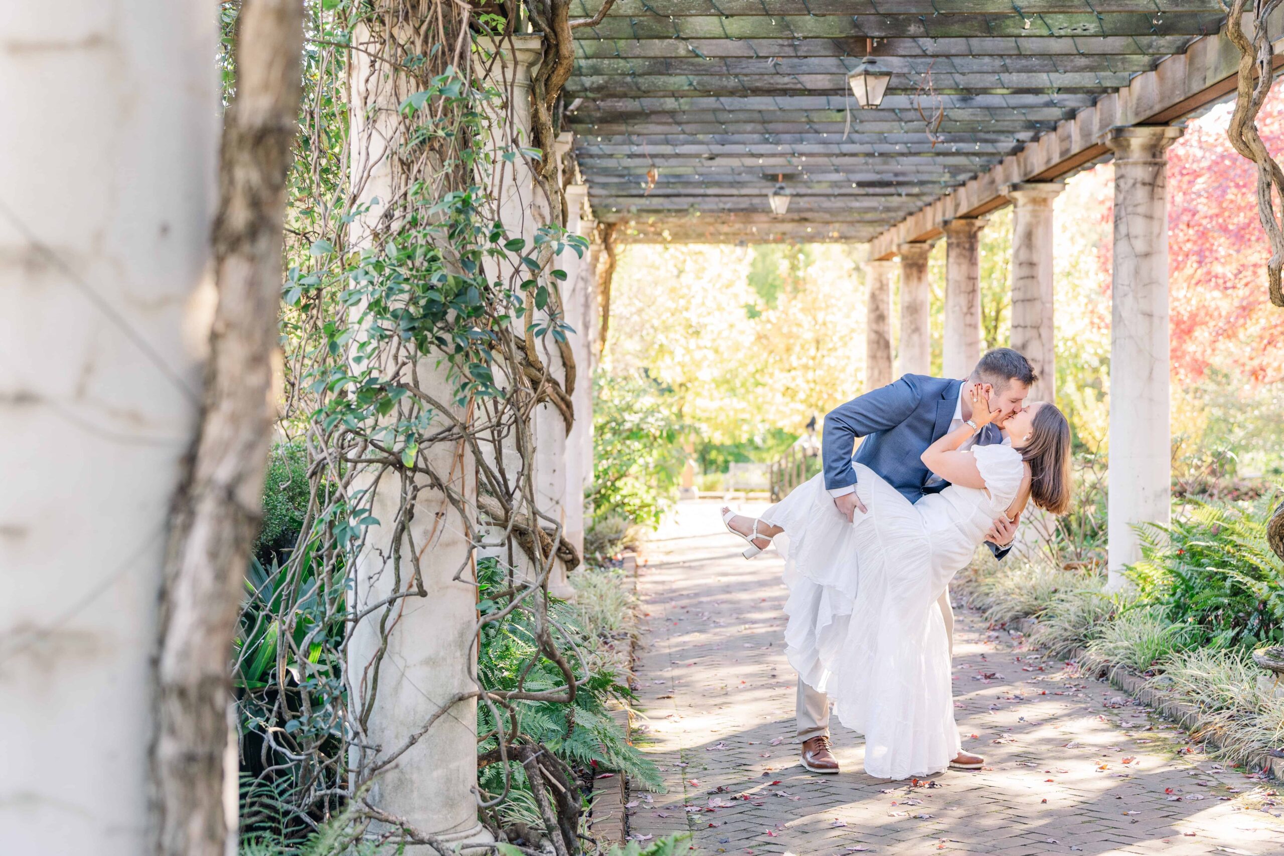 Engagement shoot in the gardens near Lake Norman