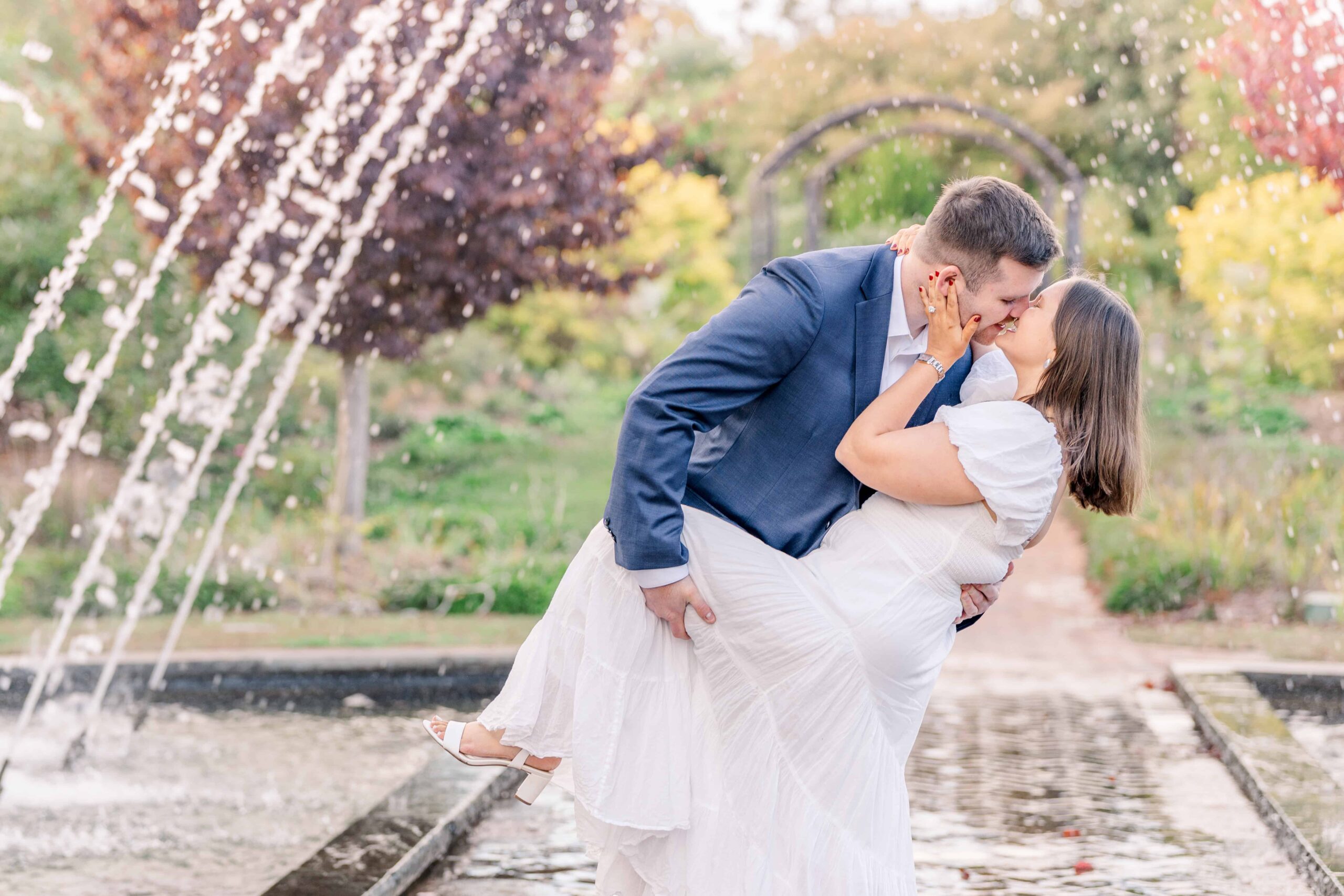 Fall colors during engagement photo session in Charlotte area