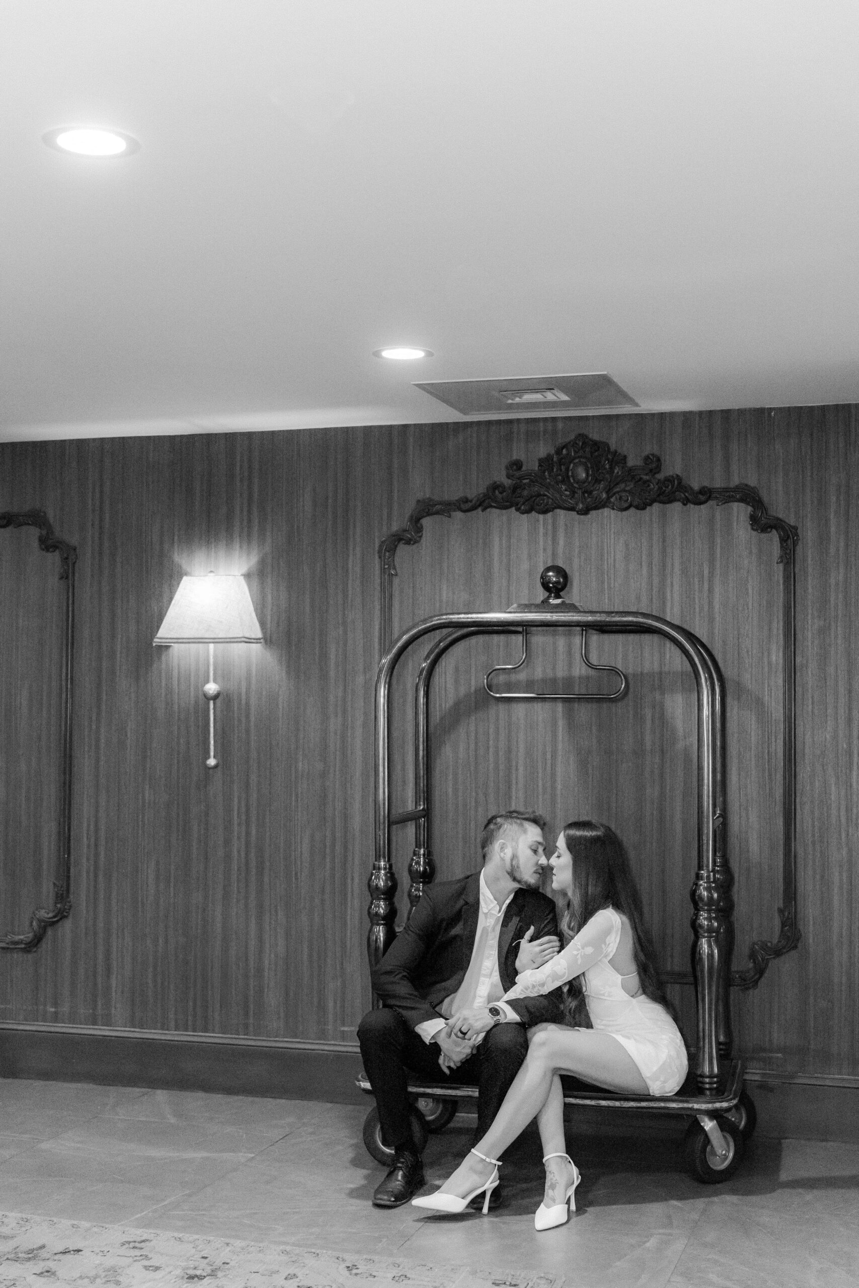 Romantic engagement session in the heart of uptown Charlotte