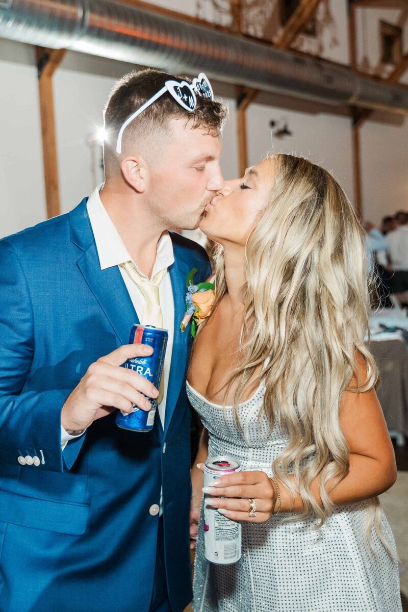 Wedding reception inside the stunning indoor event barn at Camelot Meadows