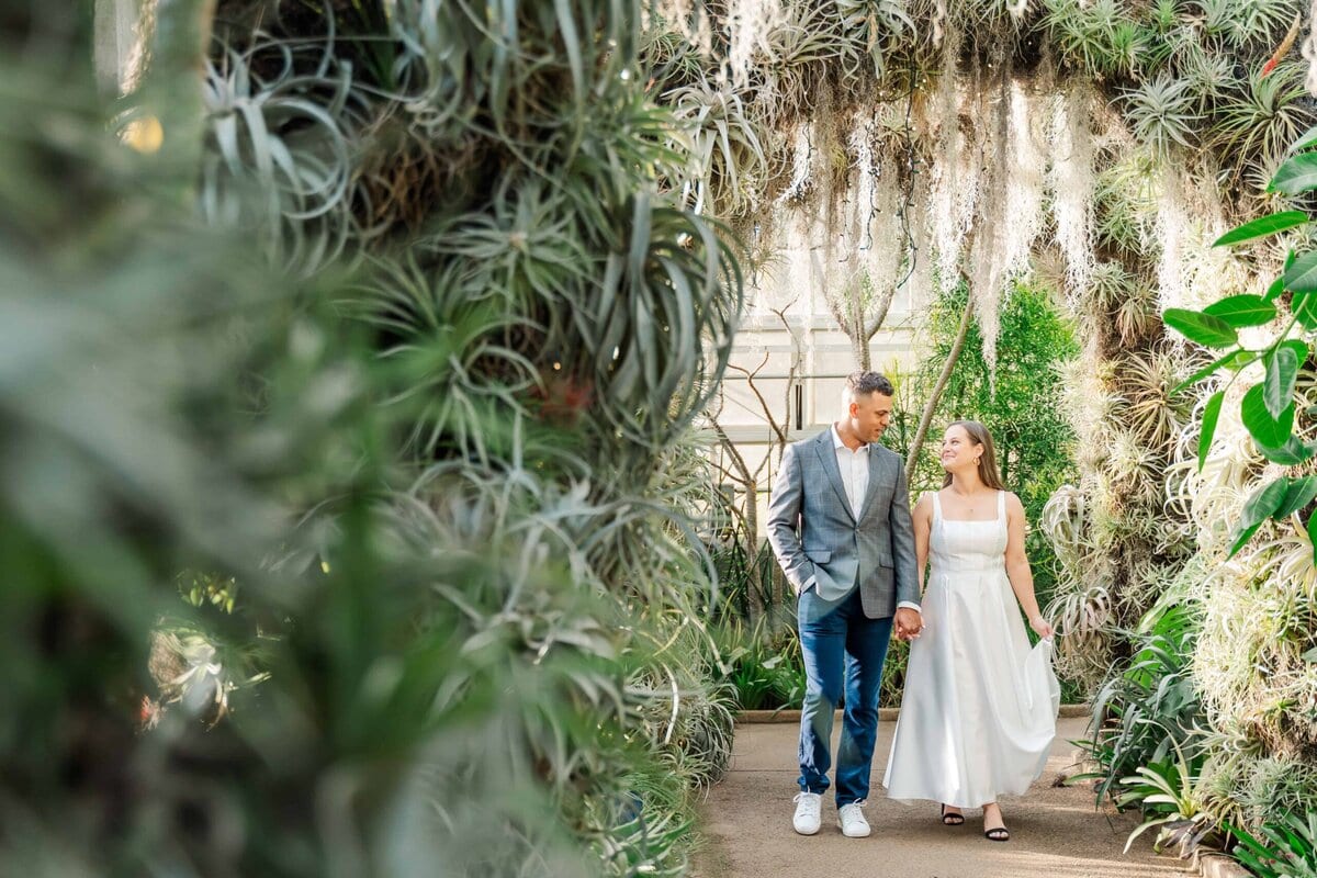 Engagement session at Daniel Stowe Conservancy near Charlotte