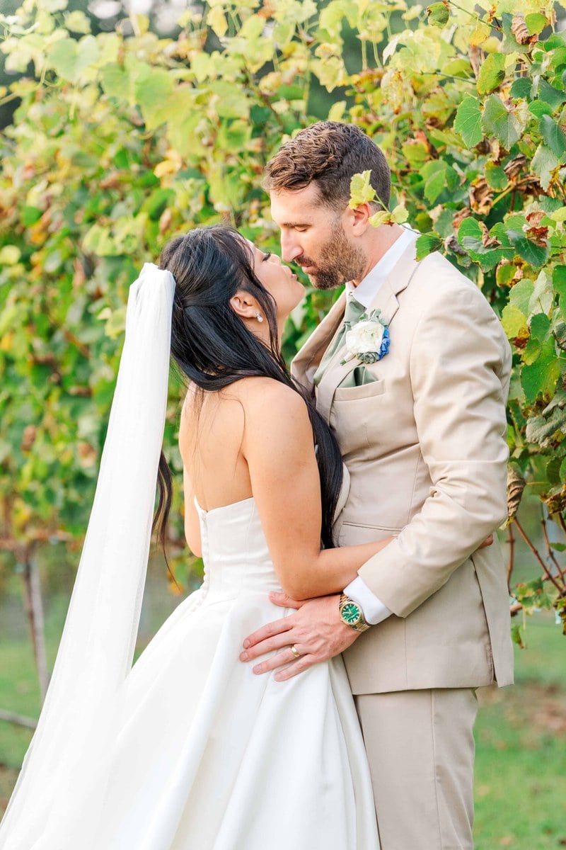 Romantic couple portraits at Dugaren Vineyards Wedding venue