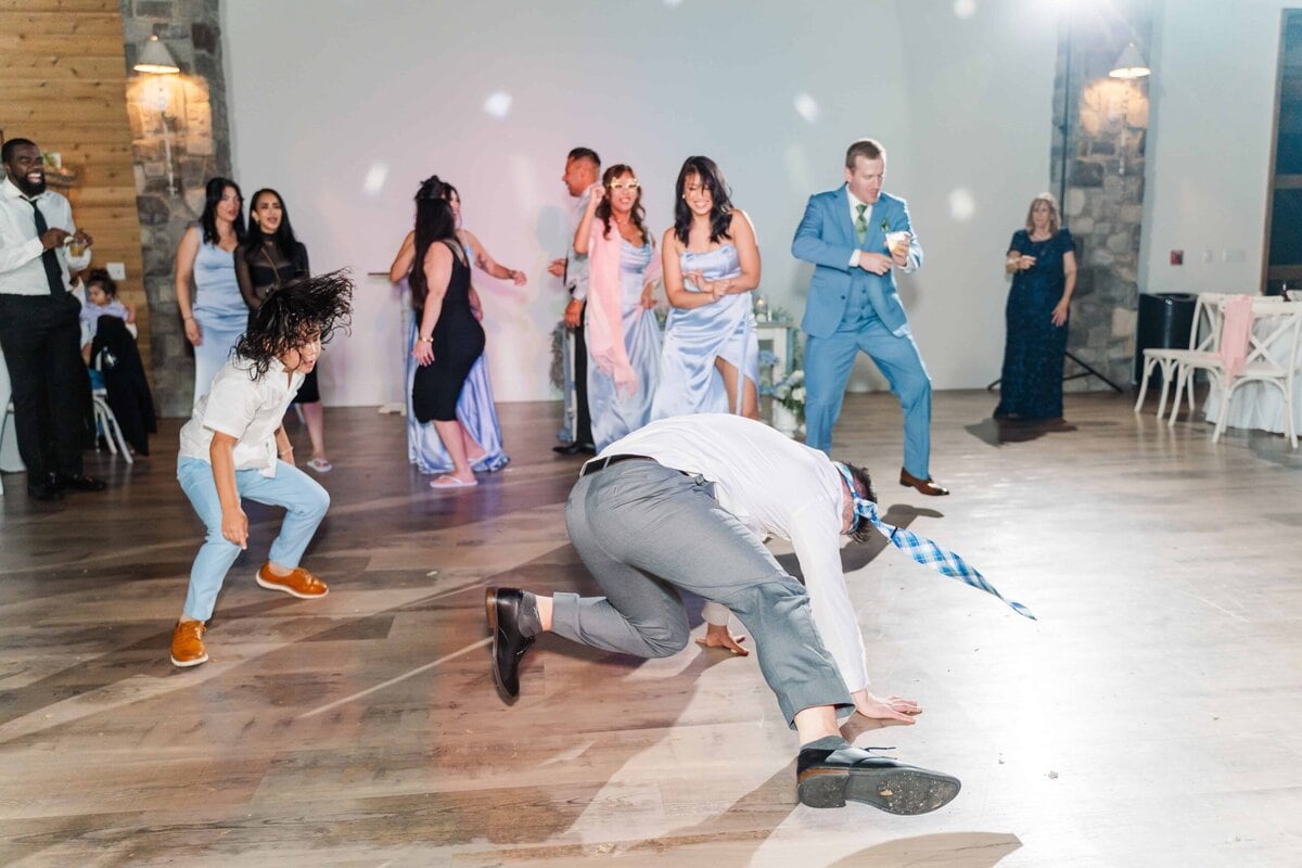 Guests enjoying music and dancing at Dugaren Vineyards Wedding