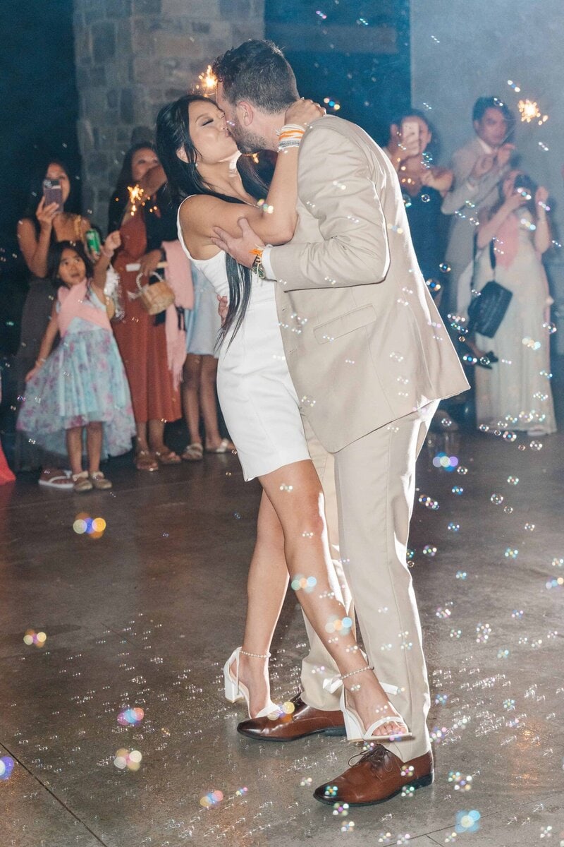 Romantic sparkler send off at Dugaren Vineyards Wedding venue