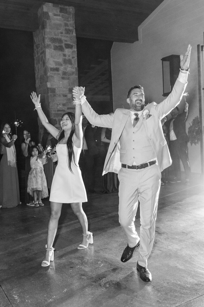 Sparkler exit at Dugaren Vineyards Wedding in North Carolina