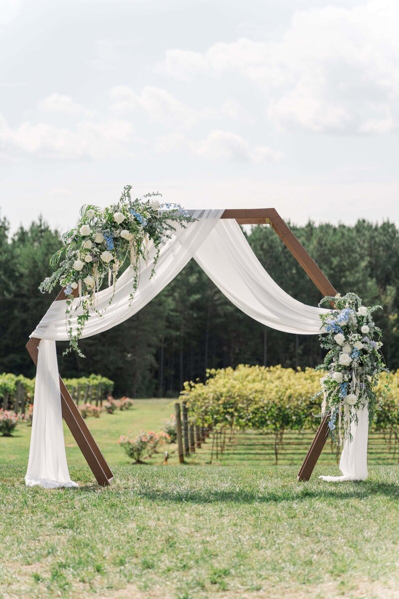 Dugaren Vineyards Wedding venue ceremony site with vineyard views