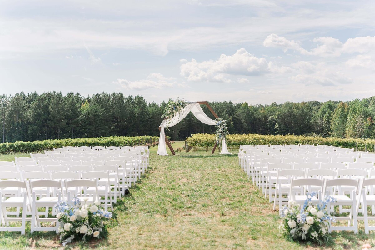 Vineyard ceremony space at Dugaren Venues & Vineyards near Lake Norman