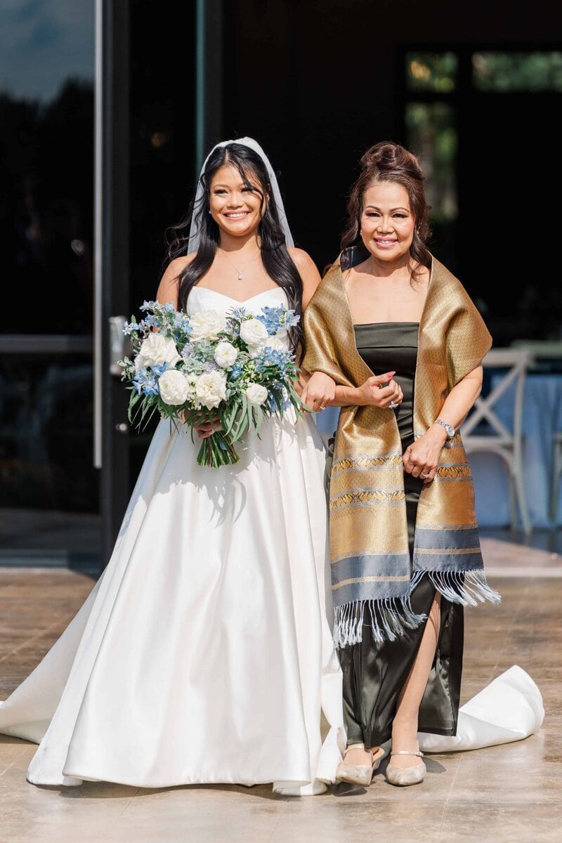 Bride walking down the aisle at Dugaren Vineyards Wedding